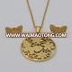 Latest design gold plated stainless steel butterfly jewelry set jewelry