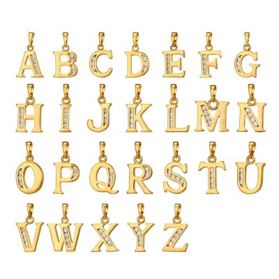 31961 Xuping Fashion Custom Pendant,Copper Metal Gold Plated Necklace Pendant,A Set Of Initial Alphabet Letter Pendants